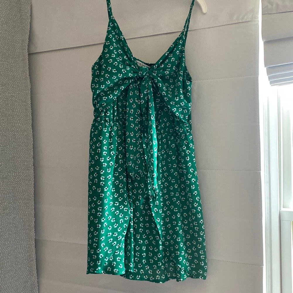 Green floral romper